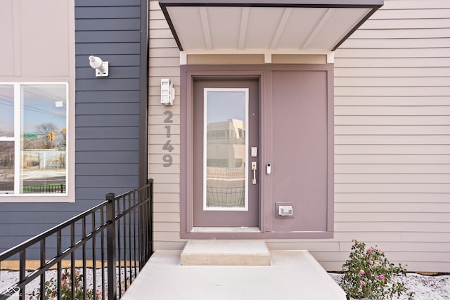 view of doorway to property