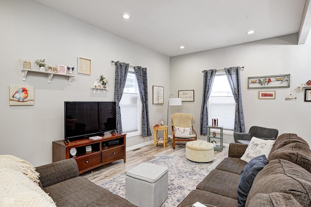 living room with wood-type flooring