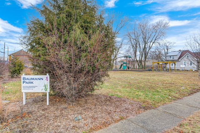exterior space with a playground