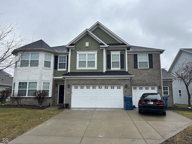 view of front of house with a garage