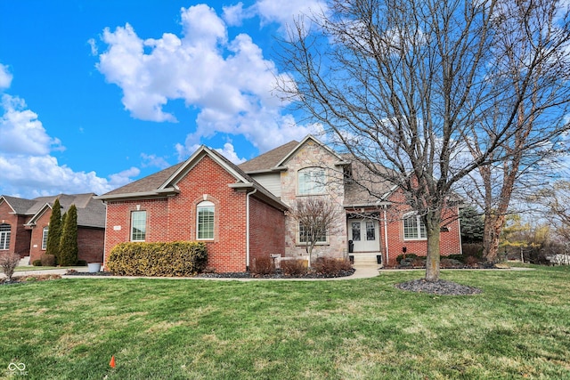 front facade with a front lawn