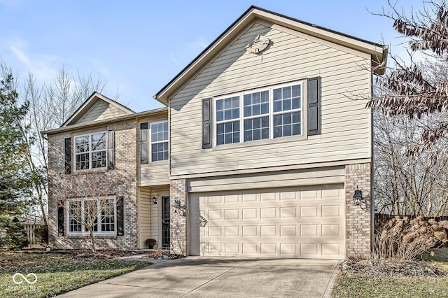 front of property with a garage