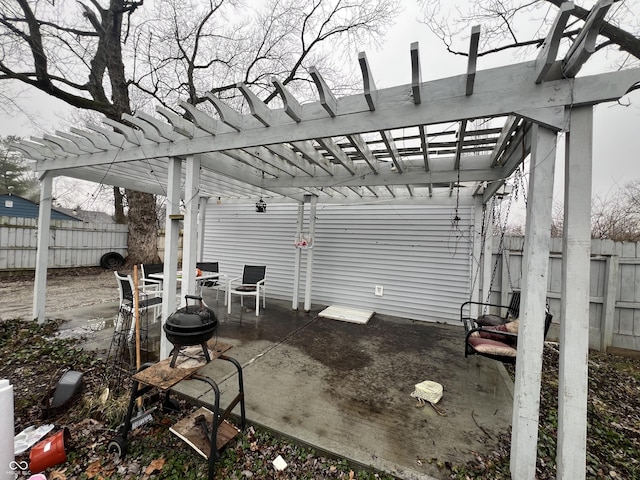 view of patio / terrace featuring a pergola