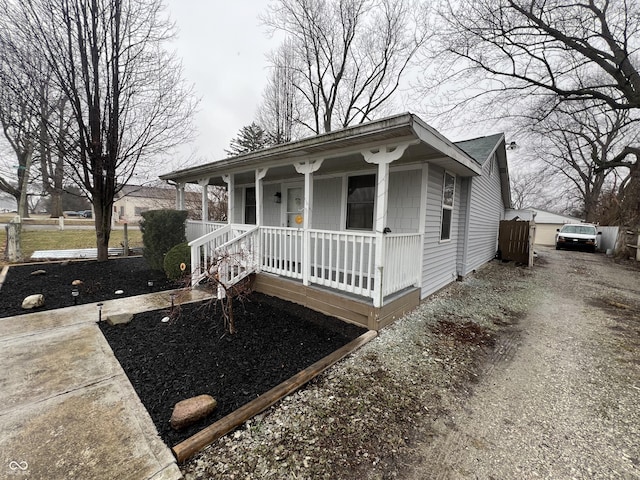 bungalow-style home with covered porch