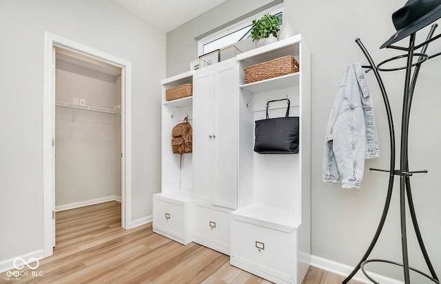 mudroom featuring light hardwood / wood-style floors