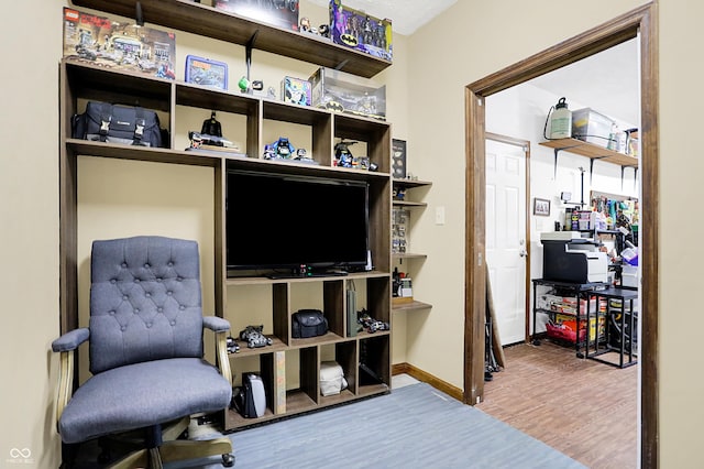 sitting room featuring hardwood / wood-style floors