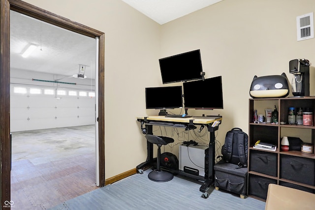 office space featuring hardwood / wood-style flooring