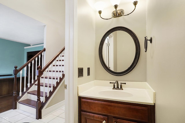 bathroom featuring vanity and tile patterned floors