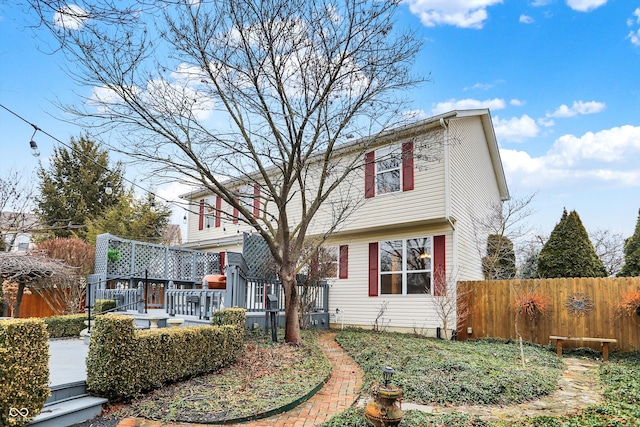 view of property featuring a deck