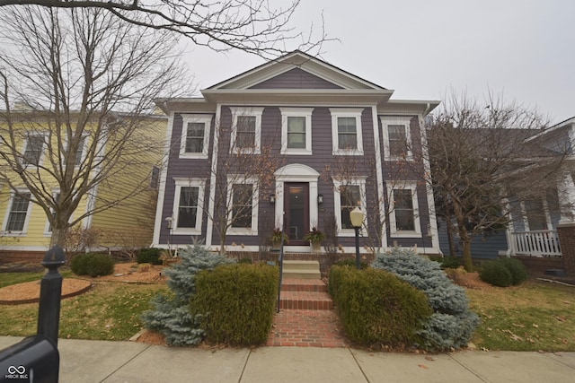 view of neoclassical home