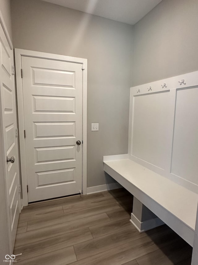 mudroom featuring hardwood / wood-style floors