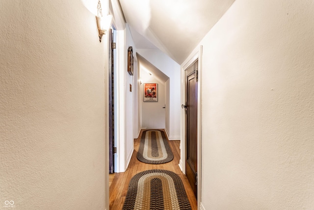 hall with light wood-type flooring