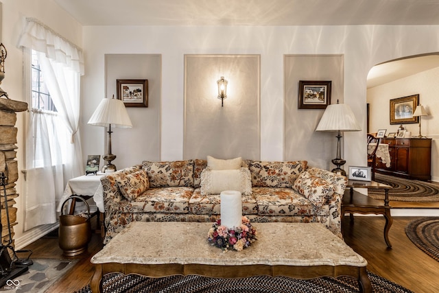 living room featuring hardwood / wood-style flooring