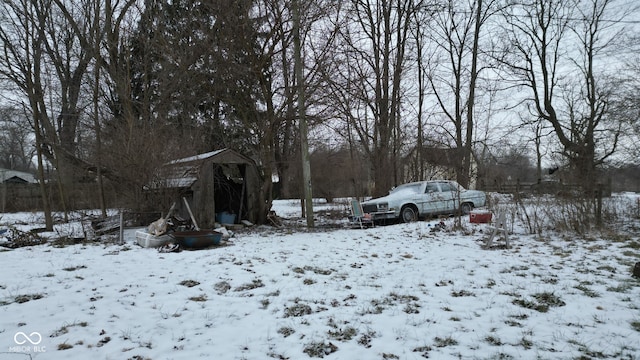 view of snowy yard