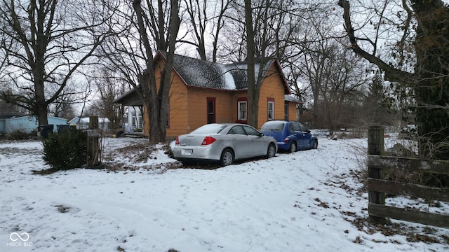 view of snowy exterior