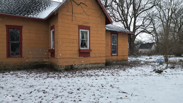 view of snowy exterior