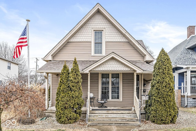 view of front of home featuring covered porch