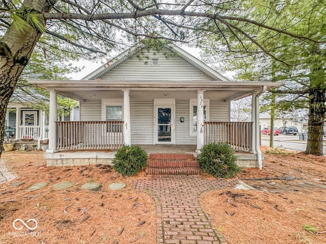 bungalow-style house featuring a porch