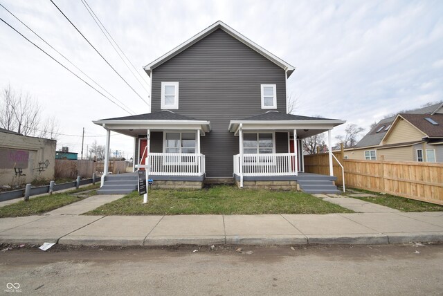 view of front of property with covered porch