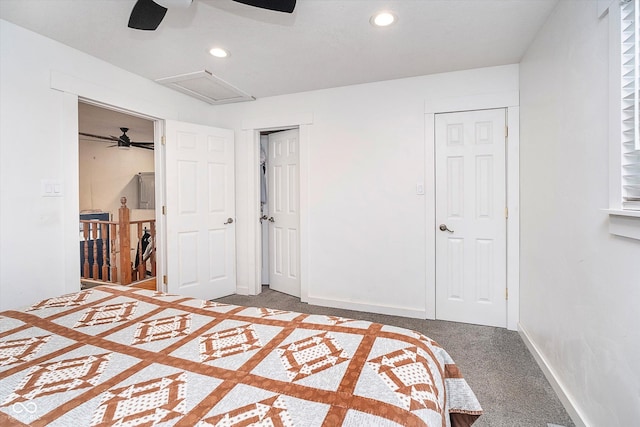 unfurnished bedroom with ceiling fan