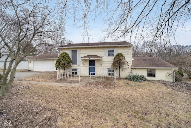 split foyer home with a garage