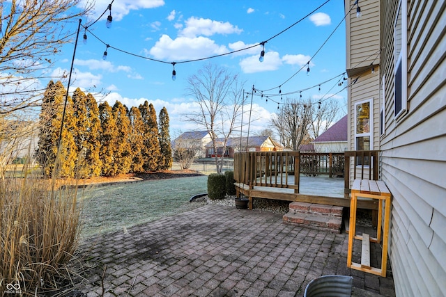 view of patio featuring a wooden deck