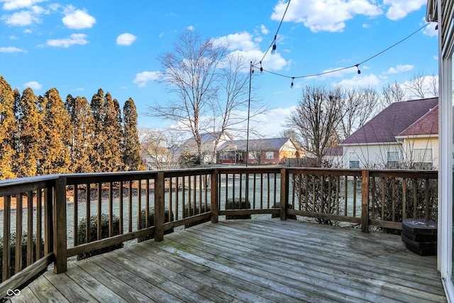 deck with a water view