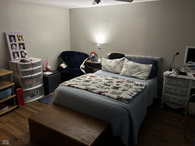 bedroom featuring dark hardwood / wood-style flooring