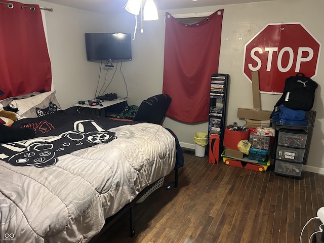 bedroom featuring hardwood / wood-style flooring