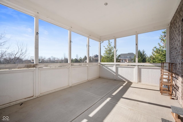 view of unfurnished sunroom