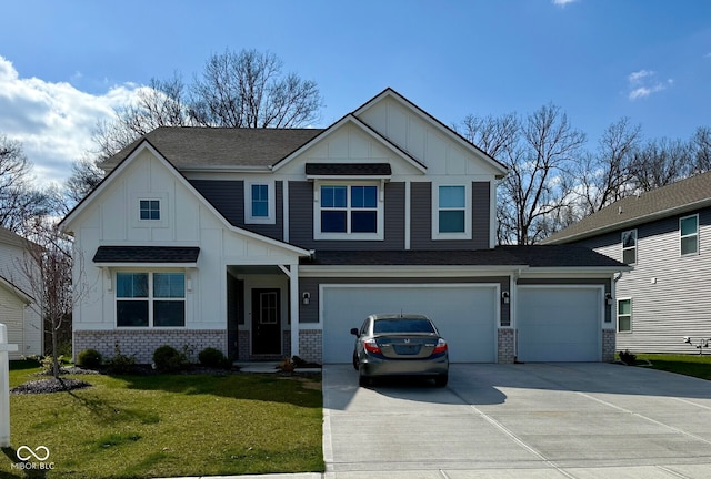 8623 Lester Pl, Pendleton, IN 46064 - view of front of property featuring board and batten siding, brick siding, and a front lawn