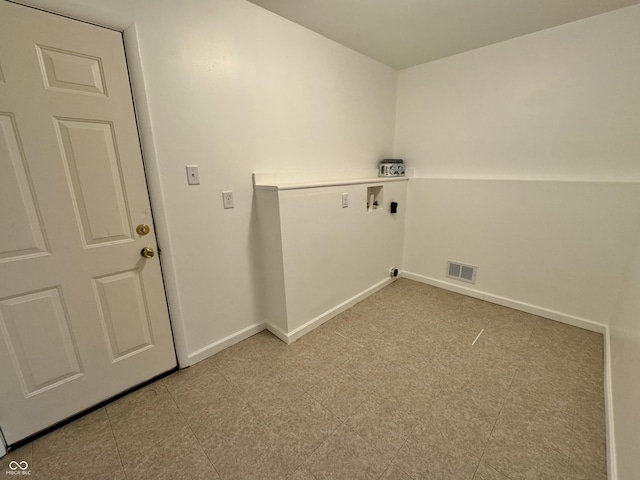 washroom featuring electric dryer hookup and washer hookup