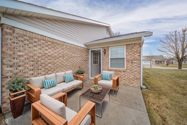 view of patio / terrace with an outdoor hangout area