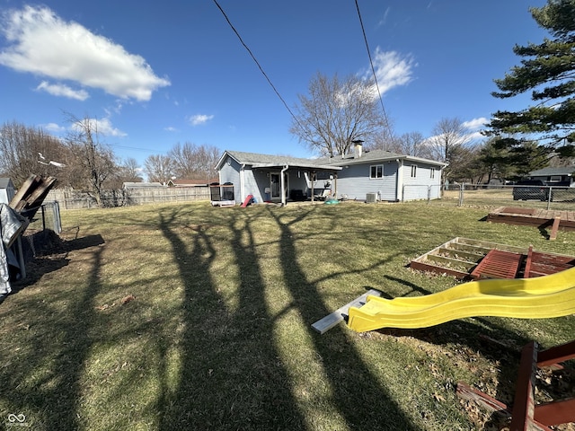 view of yard with fence