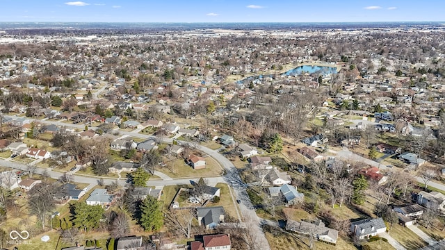 aerial view with a residential view