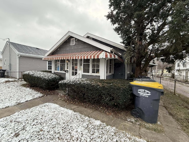 view of bungalow