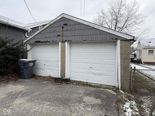 view of garage