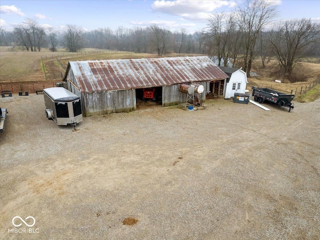 aerial view featuring a rural view