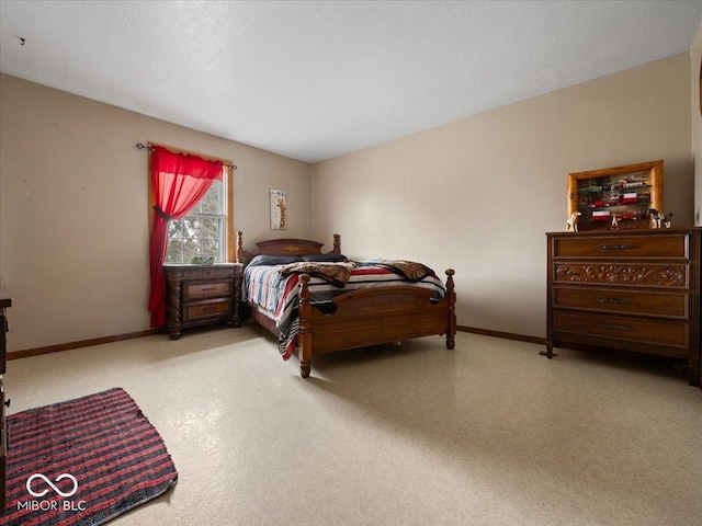 bedroom with a textured ceiling