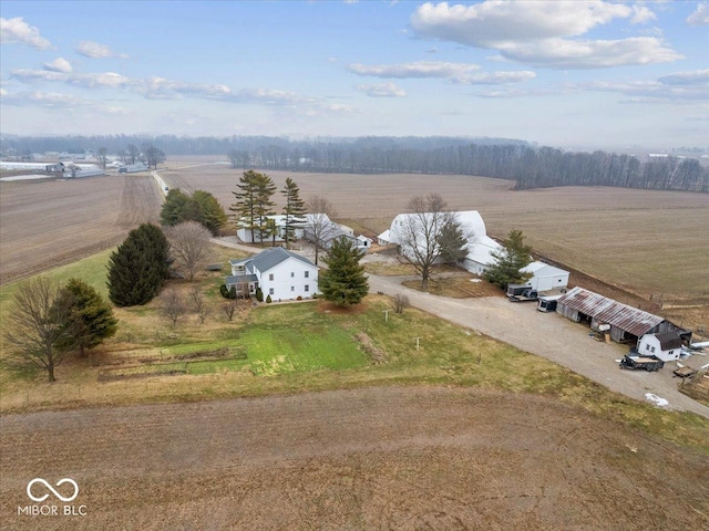 aerial view featuring a rural view