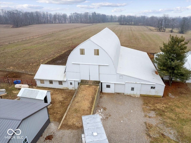 aerial view with a rural view