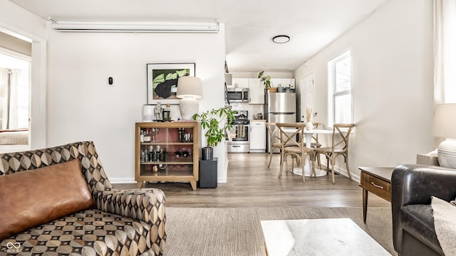 living room featuring hardwood / wood-style flooring