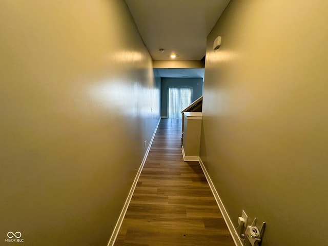 corridor featuring hardwood / wood-style flooring