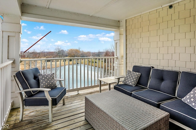 balcony with a water view