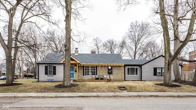 view of single story home