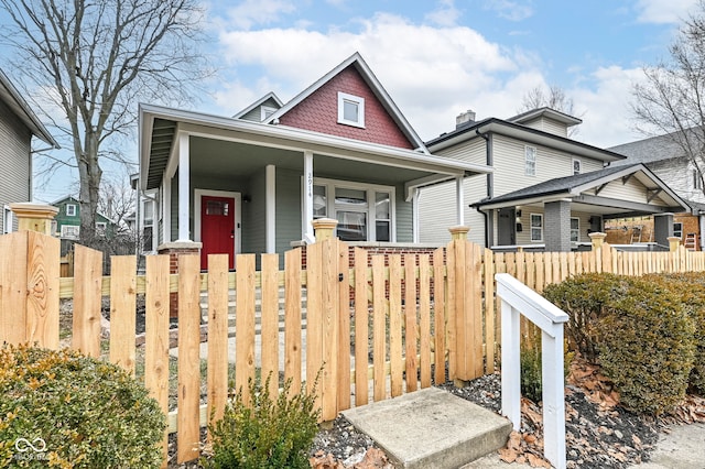 view of front of property with a porch