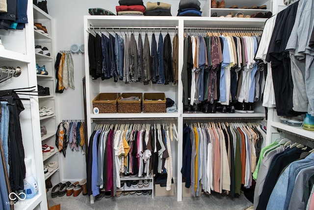 view of walk in closet