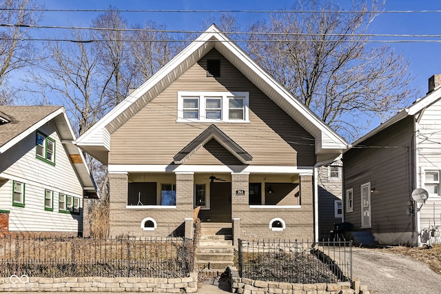 bungalow-style house featuring covered porch