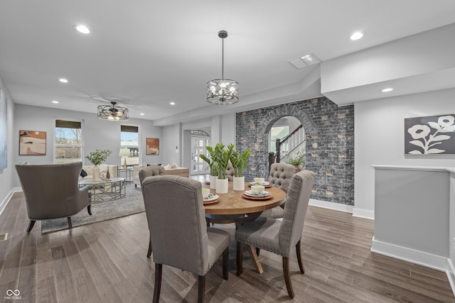 dining room featuring dark hardwood / wood-style floors