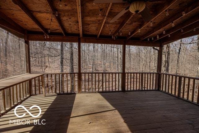 deck featuring ceiling fan